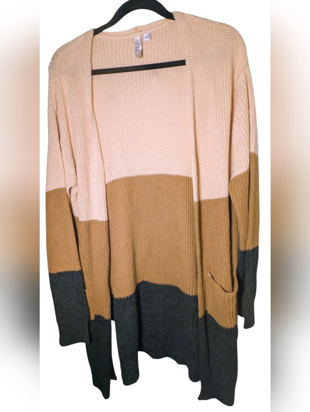 MISIA Colorblock Knit Longline Cardigan Sweater L NWOT